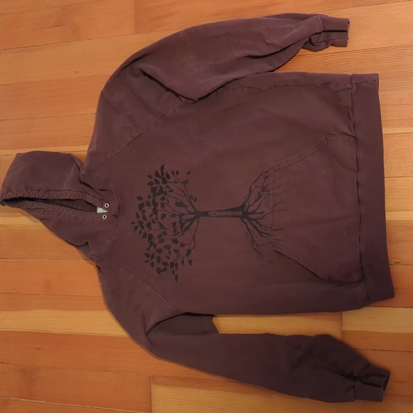 American Apparel Sweatshirt Brown Tree of Life Large Hoodie - Picture 1 of 7